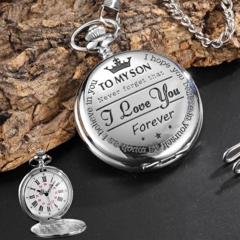 Fashion Gift Flip Quartz Pocket Watch Gifts for Son Children Neck Wearing Locket Charm Dial Gifts