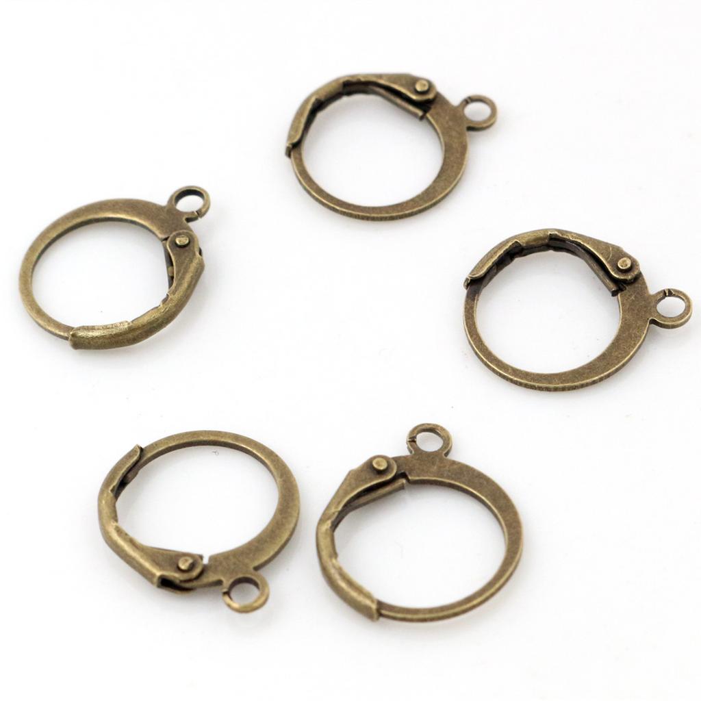 14x12mm 30pcs High Quality Silver Plated Rose Gold Color Rhodium Plated Brass French Earring Hooks Wire Settings Base Whole Sale