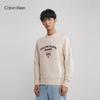Calvin Klein Fashion Color Block Letter Cotton Crew Neck Sweatshirt Men sweatshirt Off-White J323921