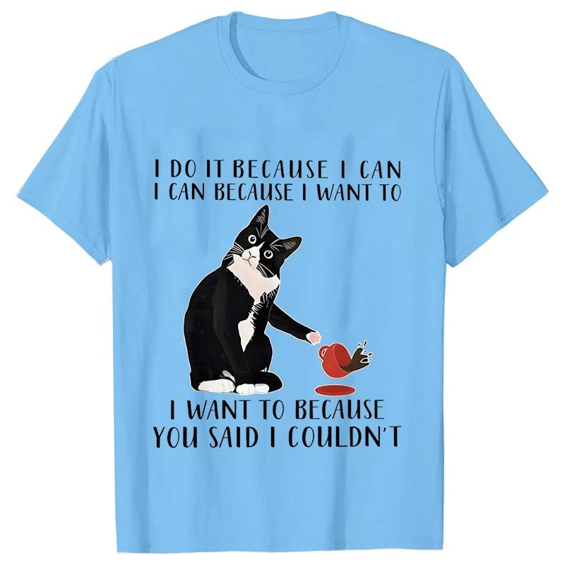 Black Cat I Was Told To Check My Cattitude T Shirt for Men Women Tops Funny T Shirt Short Sleeve Tees Summer Brand Tee Shirt