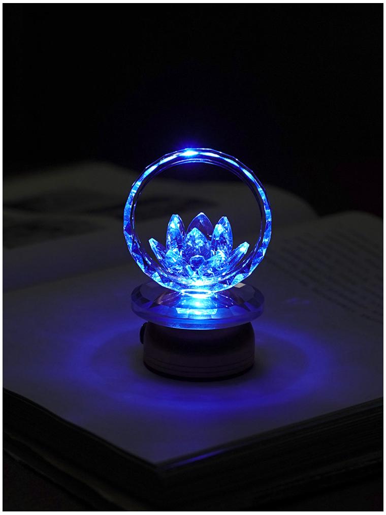 2025 Rechargeable Pink Crystal Lotus LED Buddha Night Lamp