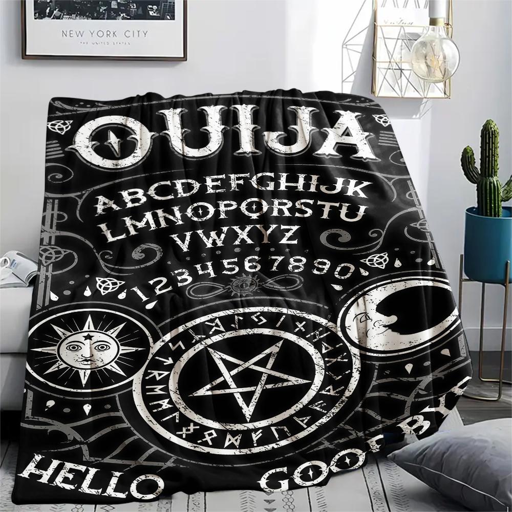 1PC Psychic Board Print Flannel Blanket, High Quality All Seasons, Home Decor, Warmth and Comfort, Perfect for Christmas Gifts