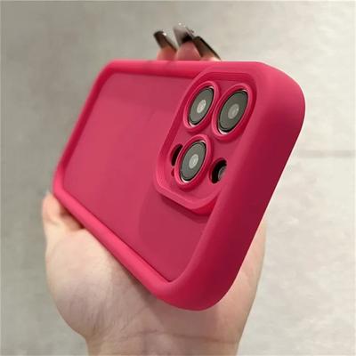 Candy Color Soft Silicone Phone Case For iPhone 15 11 12 13 14 Pro Max XS XR 7 8Plus Fashion Dopamine Lens Protection Shockproof Bumper Cover