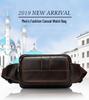 Men's Retro Genuine Leather Crossbody Chest Bag, Top Layer Cowhide Waist Bag