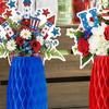 3Pcs Honeycomb Ball Ornament Decorative Hanging Balls USA Themed Indoor Outdoor Festive Atmosphere Holiday Party