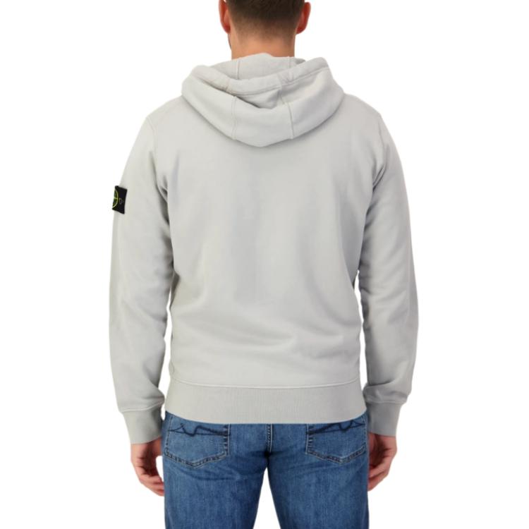 Stone Island Badge Zip-Up Hooded Long Sleeve Jacket Men Jacket Blue K1S1561000-42S0051-V0041