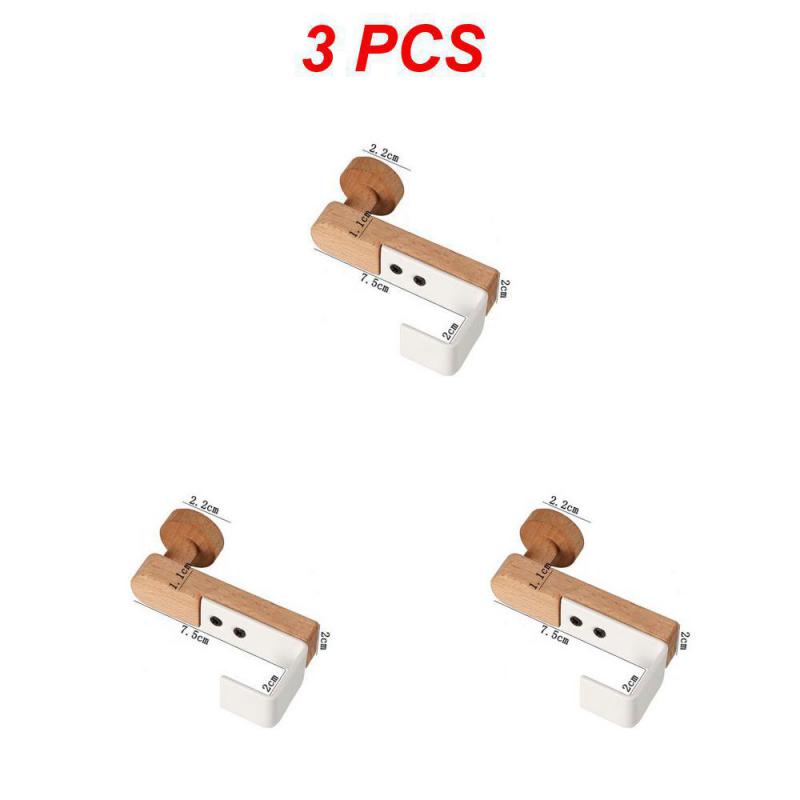 Door Back Hanging Holder Kitchen Cabinet Hook Towels Clothes Coat Bathroom Accesories Storage Hanger Iron Wooden Rack Organizer