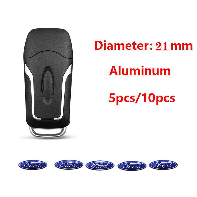 Car Remote Key 14/21mm Metal Logo Sticker Accessories For Ford Focus Fiesta Puma Ranger Kuga MK7 MAX F150 Mondeo APZ1