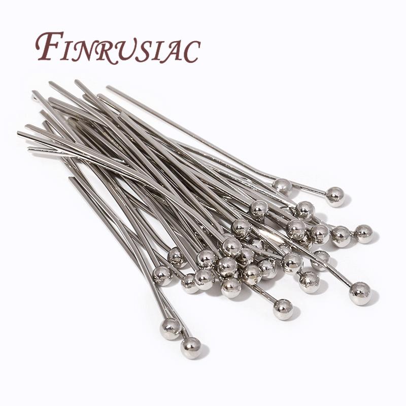 50Pcs/Lot Pins For Jewelry 14K Real Gold Plated 18mm 20mm 26mm 30mm 35mm Pins With Ball For DIY Bracelet Accessories