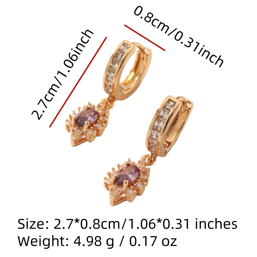 1 Pair Fashion Geometric Shapes Dangle Earrings for Women Cubic Zirconia Jewelry Wedding Party Accessories