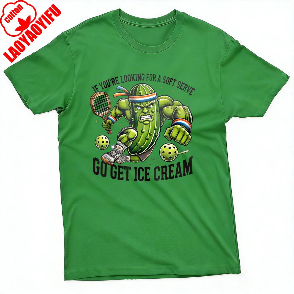 

Cucumber Tennis Player Summer Unisex TShirt Funny Cartoon Design Casual Wear for Beach and Outdoor Activities Gift for Sports Fans 4XL