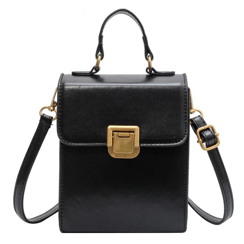 High-end Small Bag Women's New Portable Trendy One-shoulder Crossbody Vertical Simple Underarm Bag Small Square Bag
