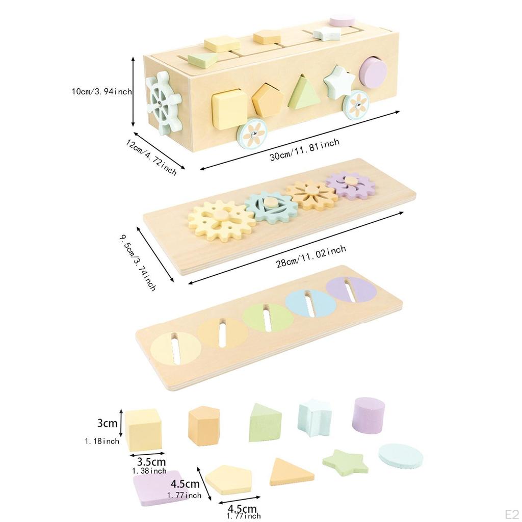 Shape Sorting Stacking Toy Educational Thought Training Learning Matching Wooden Block Car Toys