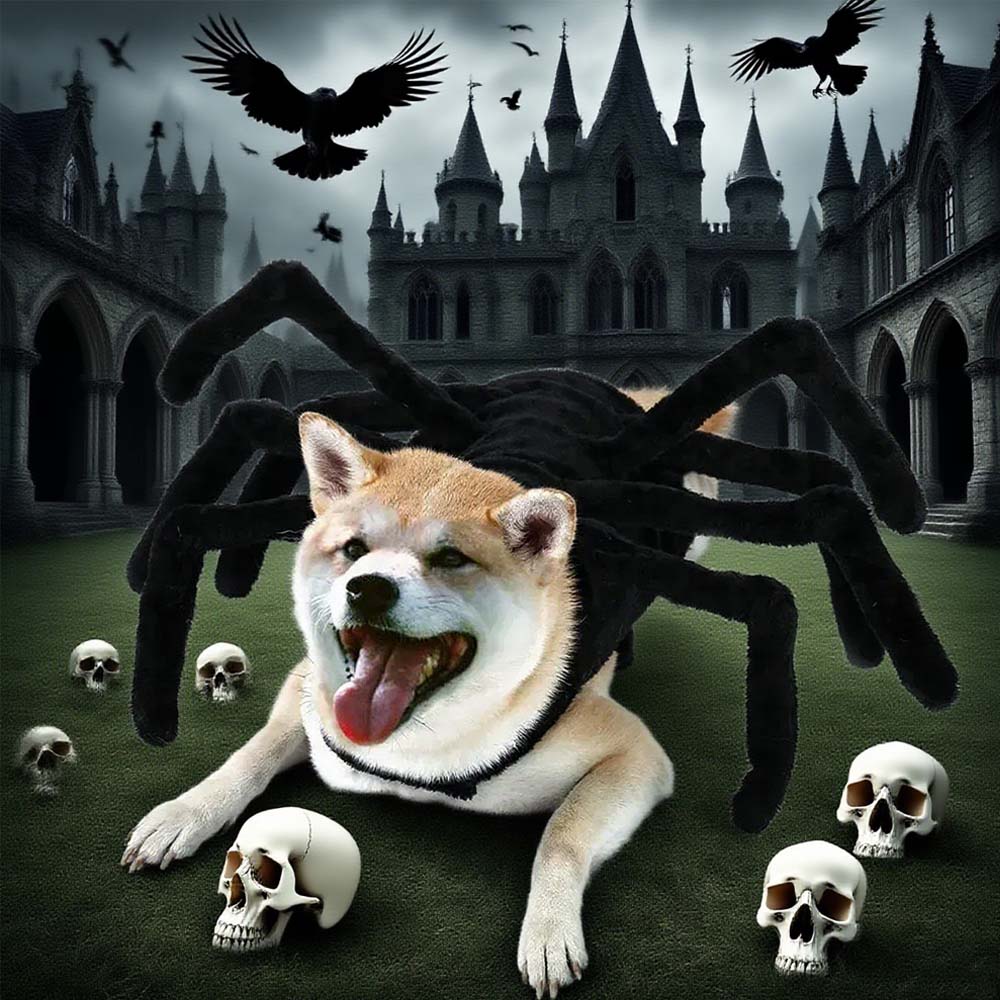 Halloween Lustiges Spinnenkostüm Kreative Katzen Hunde Kleidung für Kleine Mittlere Hunde Kleidung Halloween Cosplay Haustier Zubehör
