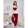 Four Season Style Love European and American Soft and Skin Friendly Comfortable Home Clothes, Long and Short Two-piece Set Pajamas