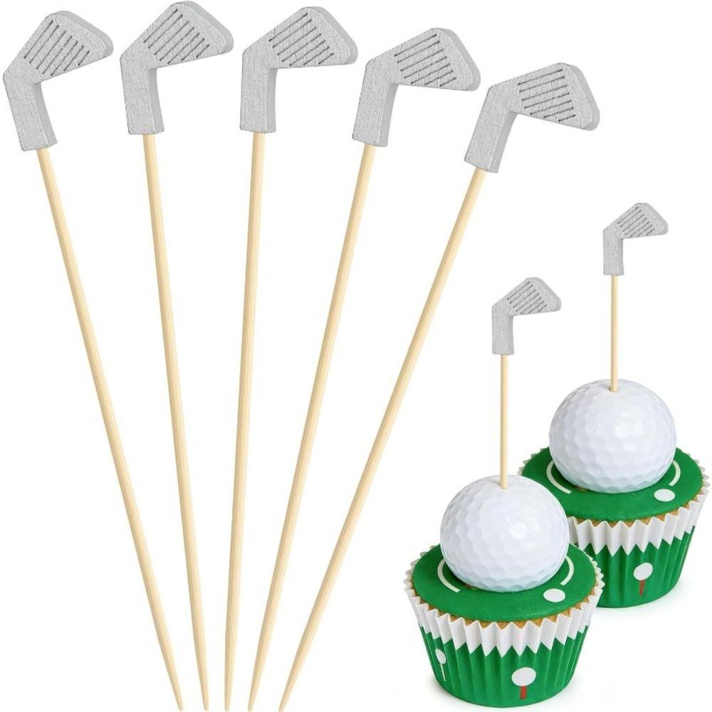 100Pcs/Set Golf Club Head Design Disposable Golf Cocktail Picks Fruit Skewers  Golf Theme Party