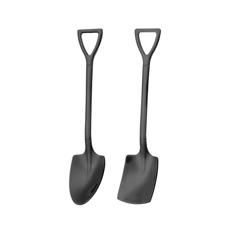2pcs Shovel Spoons Stainless Steel TeaSpoons Creative Coffee Spoon For Ice cream Dessert Scoop Tableware Cutlery set