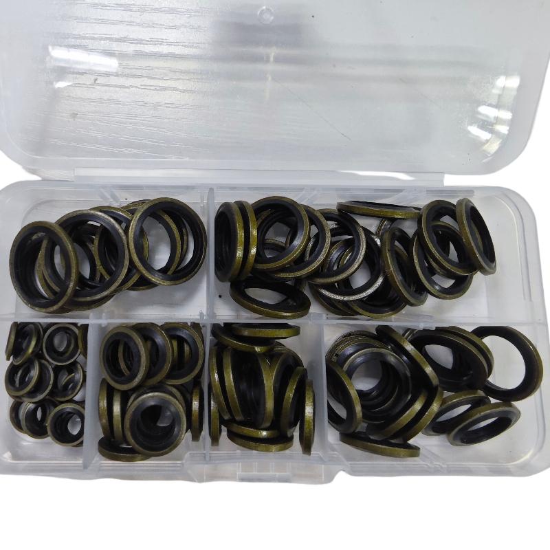 100Pcs Washer Seal Set M6 M8 M10 M12 M14 M16 Car Oil Pan Drain Gasket Kit Drainage Bolt Pad Rubber Oil Drain Plug Gasket