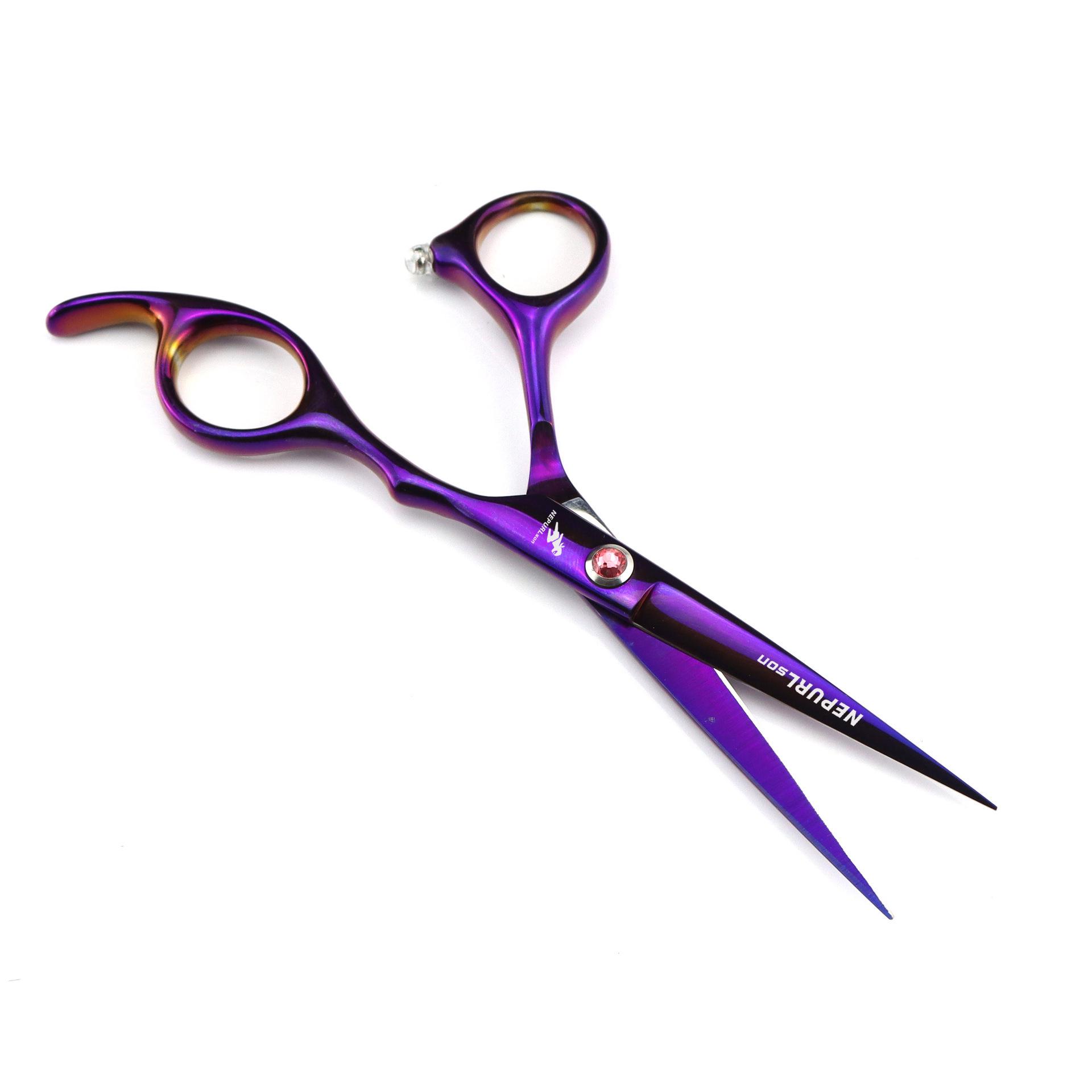 Napson Little Tiger Style Personalized Hairdressing Scissors - 6.0/6.5/7.0 Inch, Pointed Blade, Flat Shear