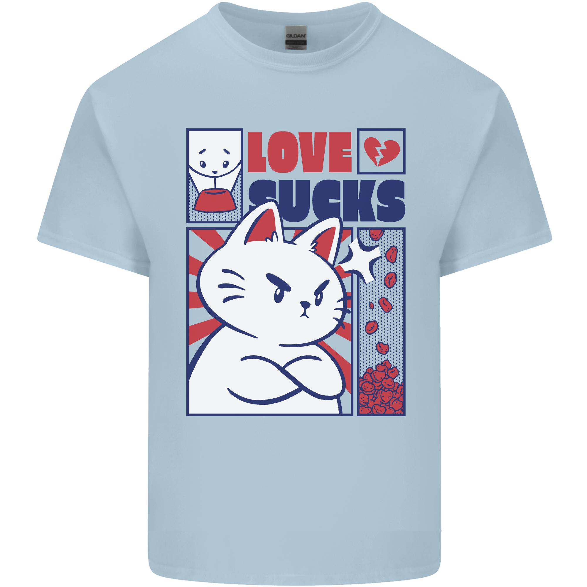 Cat Love Sucks Anti Valentines Singles Day Unisexs Light Cotton TShirt S