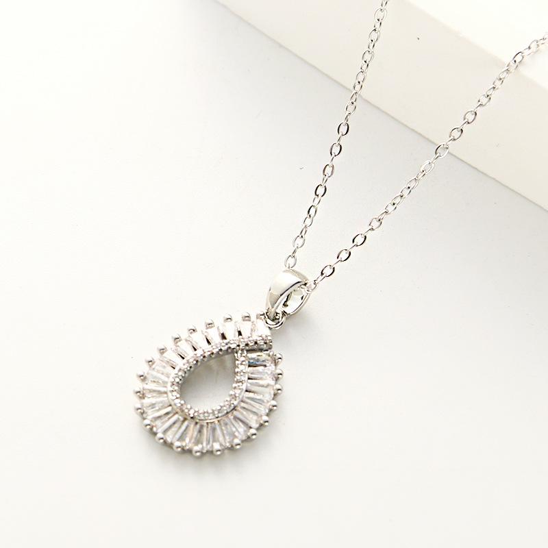 

Подвеска-капля из циркония с позолотой 18 карат, ожерелье из нержавеющей стали