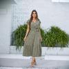 V-neck Printed Short-sleeved Women's Dress - 2023 Spring/Summer Collection