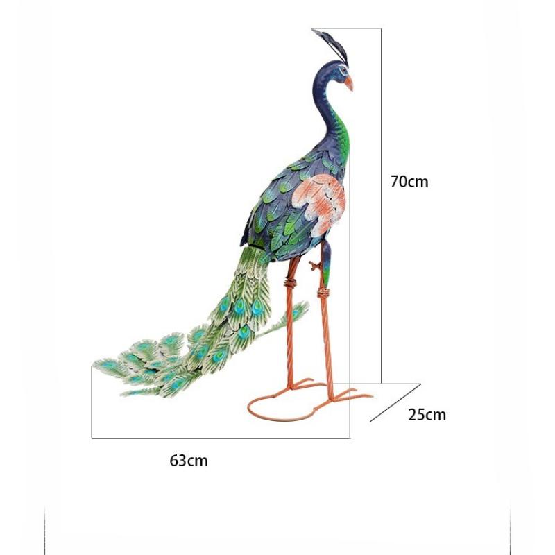 Wrought Iron Peacock Display Stand Creative Vintage Figurine Outdoor Garden Decor Window Display Ornament  Peacock Decoration