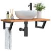 VidaXL Wall-mounted Vanity Shelf Steel and Solid Beech Wood, Floating Vanity Shelf, Vanity Shelf To Place 3302367