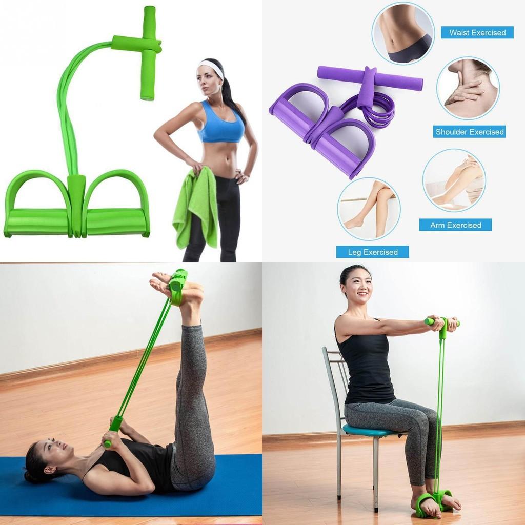 Durable Fitness Gum 4 Tube Resistance Bands For Effective Sit-up Pull Rope Exercises