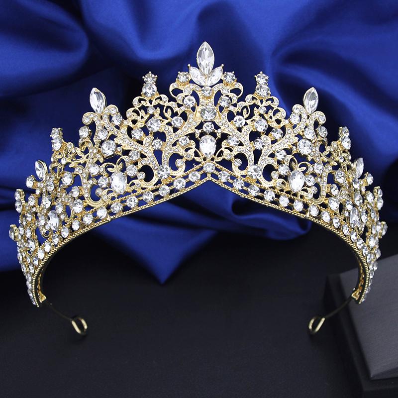 Qualität Königliche Königin Krone Luxus Strass Kristall Tiaras und Kronen Hochzeit Haarschmuck Abschlussball Geschenk Brautaccessoires