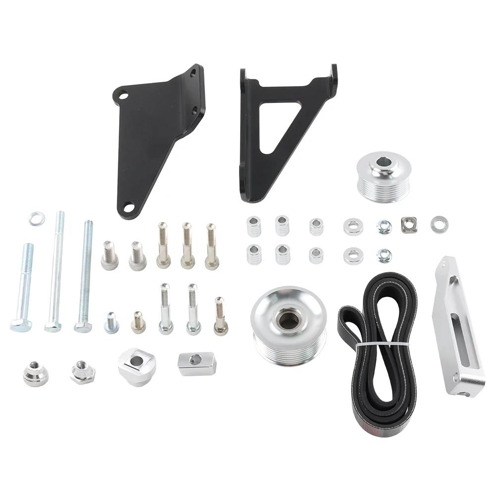 

A/C & P/S Eliminator Delete Pulley Kit For Honda Acura K20 K24 Engines K Series серебряный