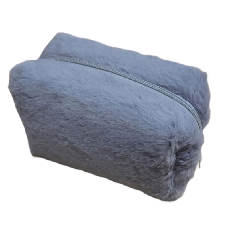 Plush Makeup Bag Soft Polyester Materials for Organizing Cosmetics Fashionable and Practical Designs for Women