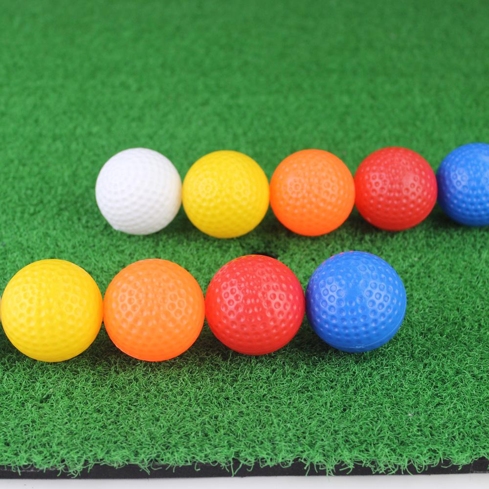 20/50Pcs Pu Plastic Golf Practice Balls Real Feel Flight Training Balls Indoor Outdoor Backyard Universal Random Color Hardness