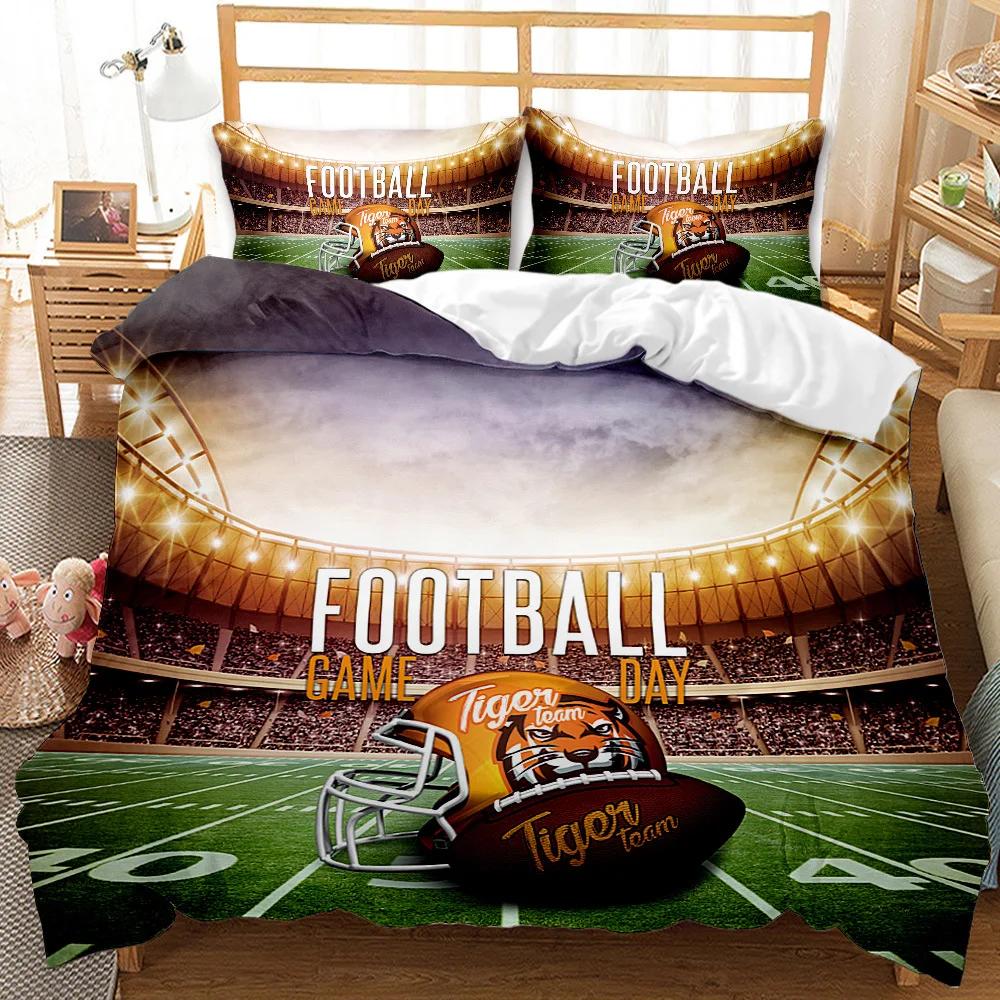 Sport Rugby 3D-Druck Bettdecke Bettwäsche-Set Cartoon Landschaft Erwachsene Europa Queen Twin Einzelgröße Bettbezug Set Kissenbezug Luxus