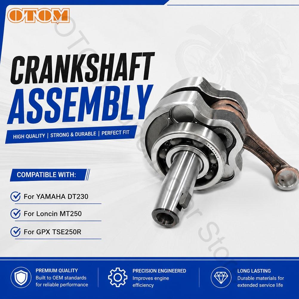 DT230 MT250 TSE250 Motorcycle Crankshaft Assembly Connecting Rod With Bearing For YAMAHA LONCIN GPX HENGJIAN HJ250H KEWS KAYO GR