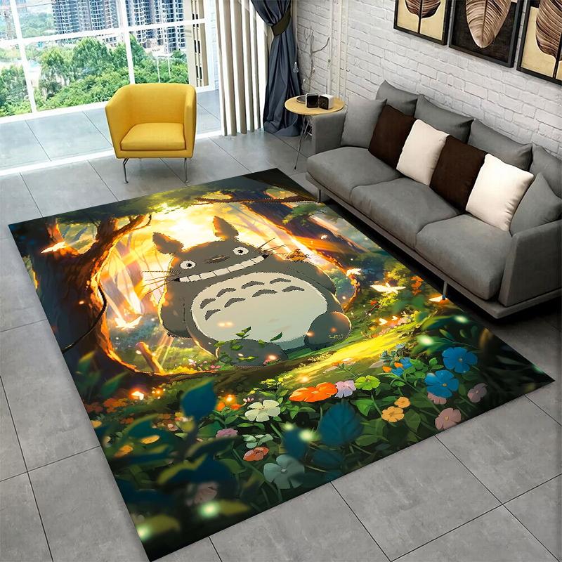 Classic T-Totoro Cartoon Cute Carpet Rug for Playroom Bedroom Living Room Sofa Home Decor,kid Area Rug Non-slip Floor Mat Gift