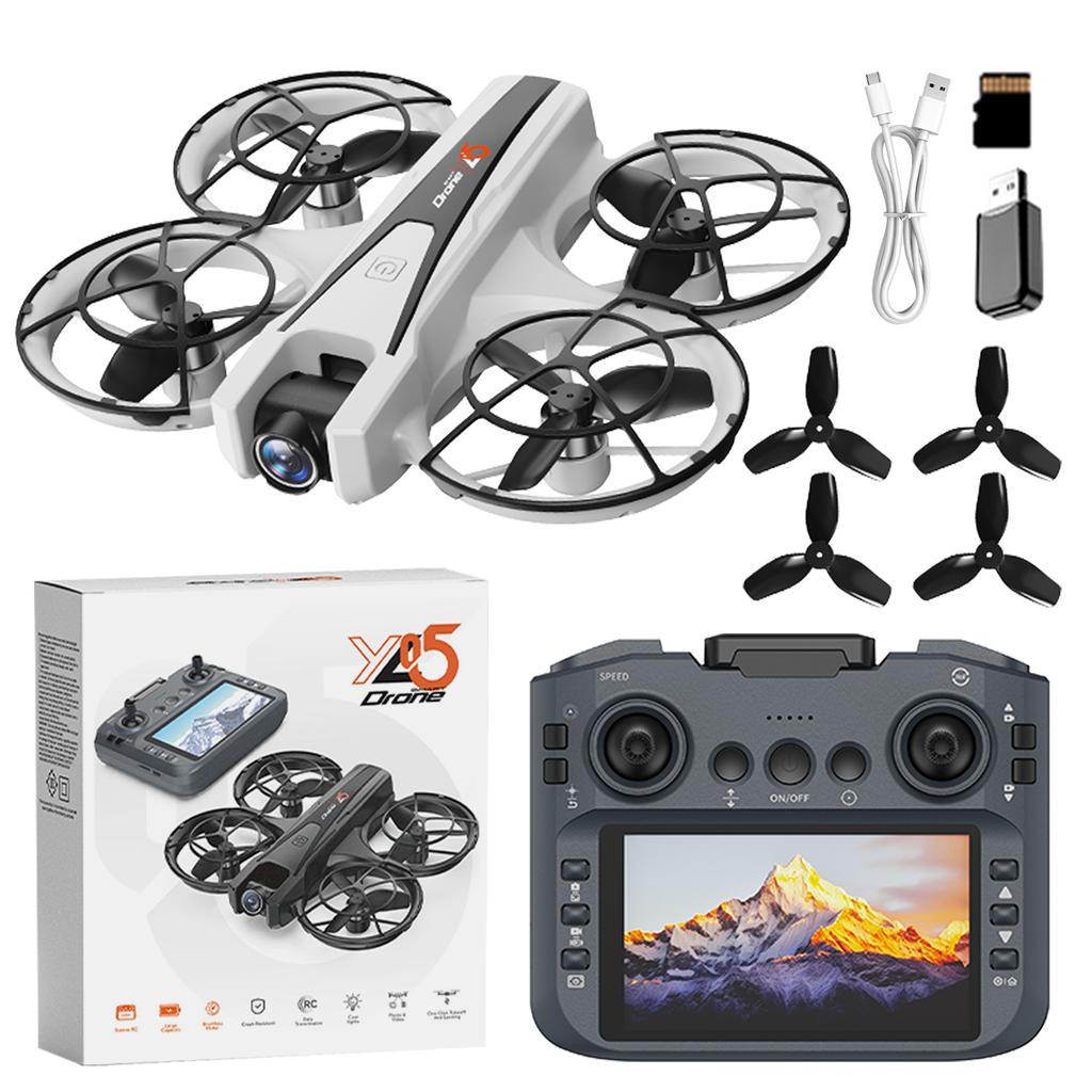 YL05 Drone 8K HD Camera Screen Remote Control Brushless RC Helicopter 360° Flip Quadcopter Dron RC Toys Gift For Kid Boy