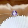 Original Design Diamond Amethyst Ladies Ring Oval Cut Surface Adjustable Sparkling Light Luxury Charm  Jewelry