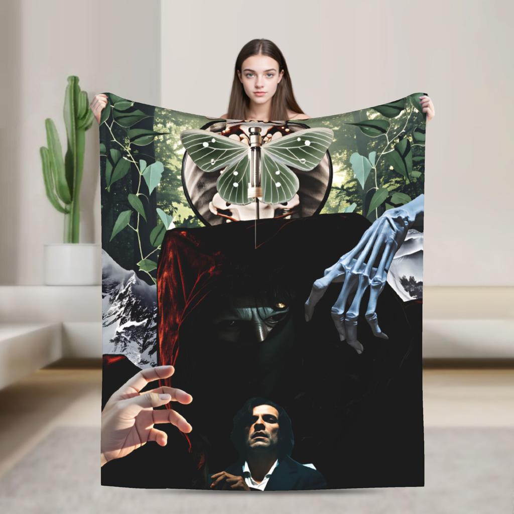 Frankenstein Movie 2025 (1) Flannel Blanket  Warm Throw Blanket for Couch Chair Decorative Fluffy Bedspread Sofa Bed Cover