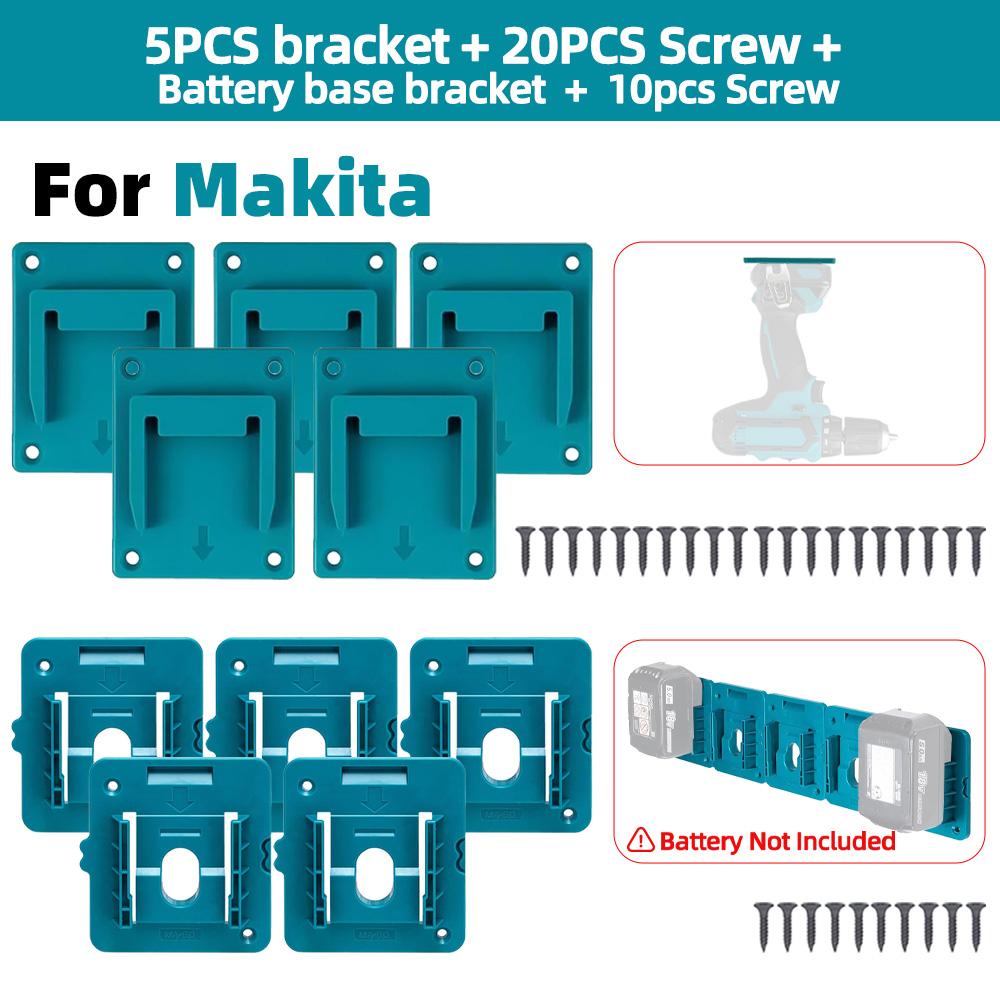 5pack for Makita/Dewalt/Milwaukee18V Tool Holder Drill Wall Mount Machine Storage Bracket for Display Stand Rack Fix Device Hang