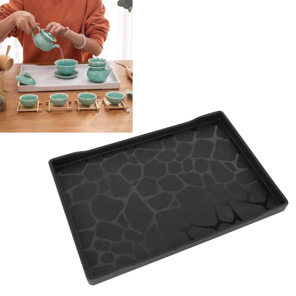 Plastserveringsbricka 23x33 cm Stor Återanvändbar Rektangulär Festbricka för Teservis Frukt Efterrätter Serveringsbricka