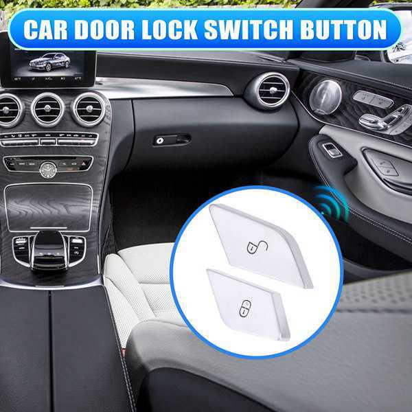 2-Piece Right-Hand Drive Door Lock Buttons for Mercedes W205, W447, W213