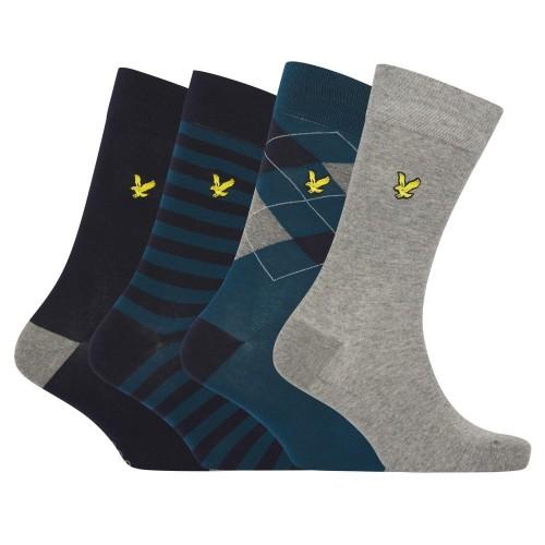 Lyle & Scott Mens Logo Dress Socks (Pack of 4)