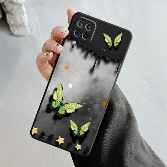 Shell For Samsung Galaxy A70 A70s A50 A30s A04s A20s A20e A02 A02s A03 A42 M52 M31 M04 Case Bling Aesthetic Butterfly Rose Art