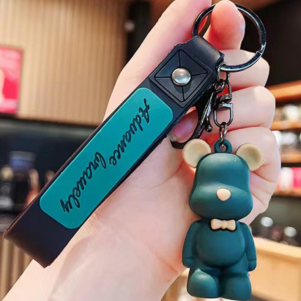 Porte-clés Créatif Ours Nordique en Silicone - Ornement de Voiture Élégant & Accessoire de Sac à Dos Unique