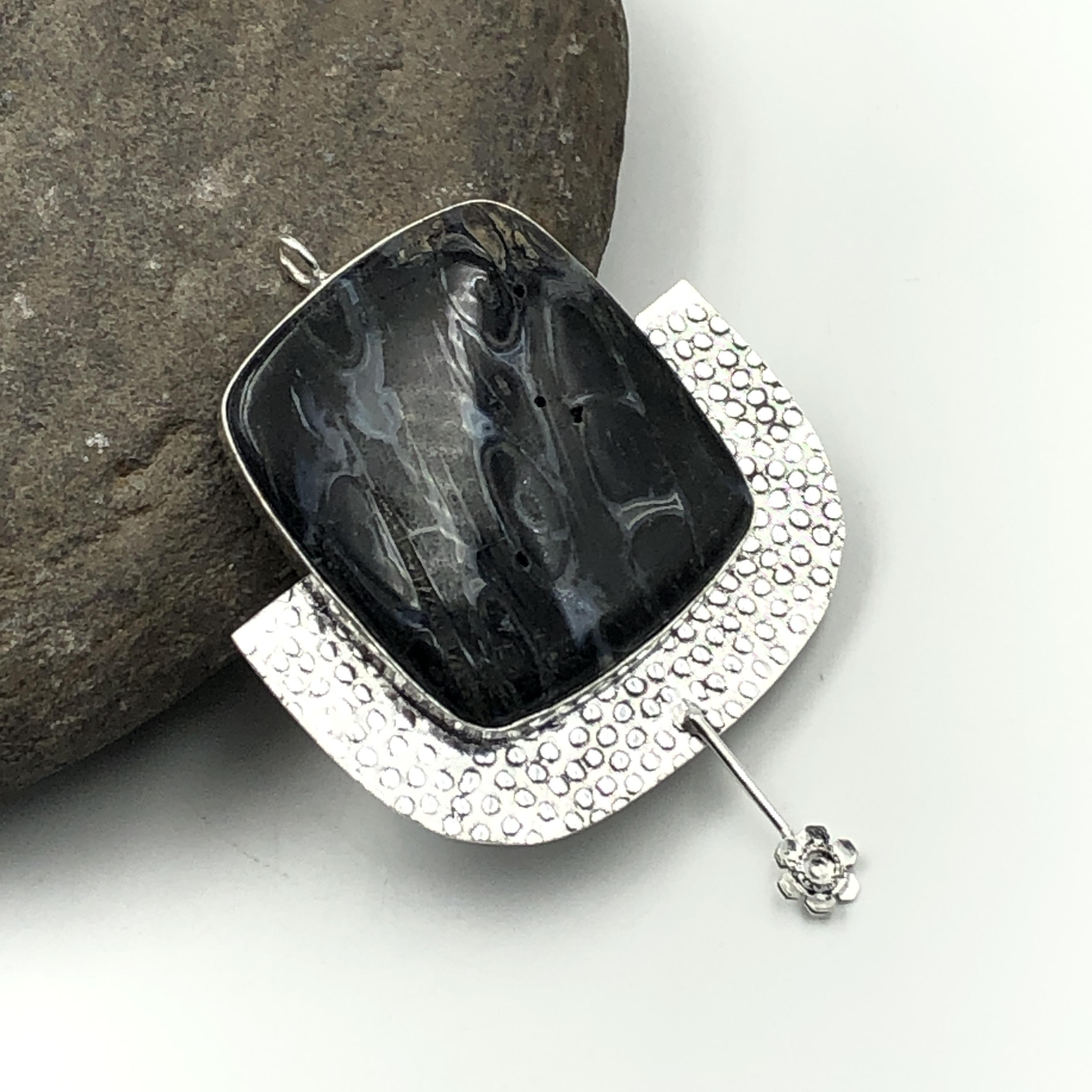 

Natural Botswana Agate Gemstone 925 Sterling Silver Jewelry Pendant 2.87 AJP-434