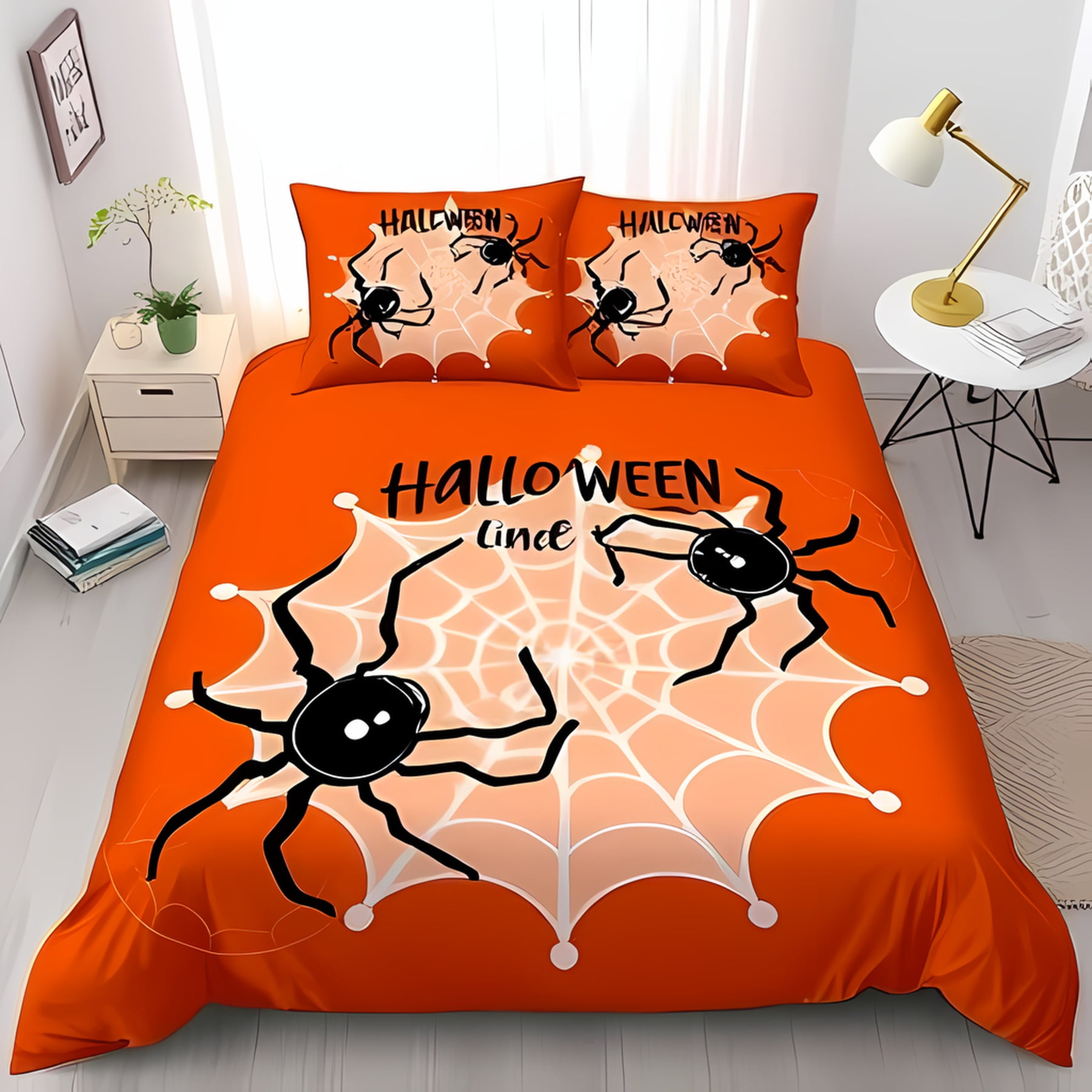 

Spider Duvet Cover Set,Bedding Set for Children Kids and Adult, Home Decor, Queen Size Warm Soft Breathable and Comfortable 135x200cm