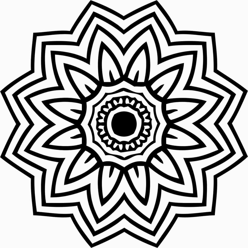 Printtoo Ștampile Rotunde din Lemn cu Cauciuc pentru Artizanat Textil cu Model Floral Mandala-2