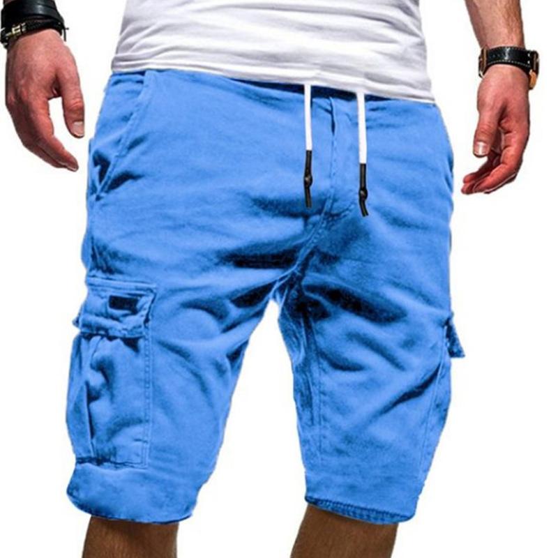 Summer Y2K Harajuku All Match Trousers Solid Color Streetwear Elegant Fashion Half Pants Multi Pocket Shorts Men's Clothing