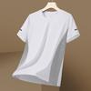 Sommer Ice Silk Kurzarm-T-Shirt für Herren, Sommer Sport und Freizeit Elastisches Rundhals-Laufshirt